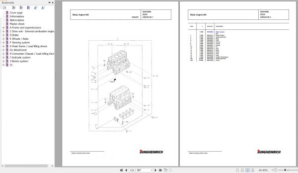 Jungheinrich Forklift DFG 425 G120 440DZ Spare Parts Manual FN427136 2