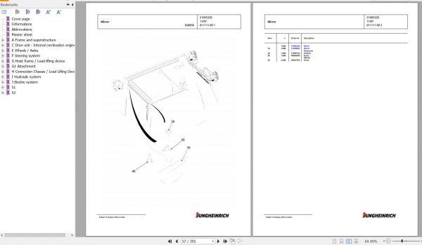 Jungheinrich Forklift DFG 425s G 440DZ Spare Parts Manual FN427310 3