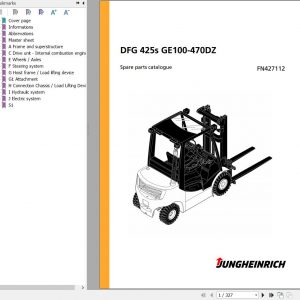 Jungheinrich Forklift DFG 425s GE100 470DZ Spare Parts Manual FN427112 1