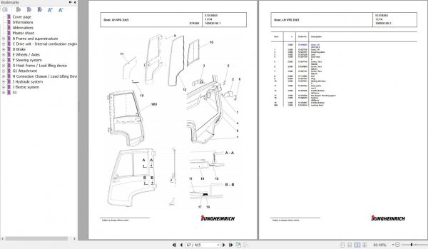 Jungheinrich Forklift DFG 430 GE105 600DZ Spare Parts Manual FN575540 3