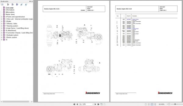Jungheinrich Forklift DFG 430 GE115 500DZ Spare Parts Manual FN427317 2