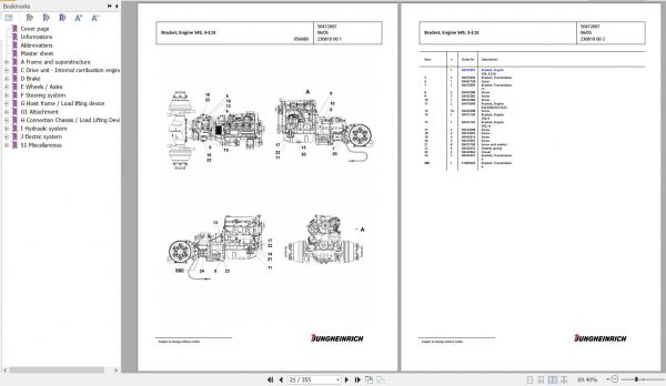 Jungheinrich Forklift DFG 430 GE115 500DZ Spare Parts Manual FN427318 944 2