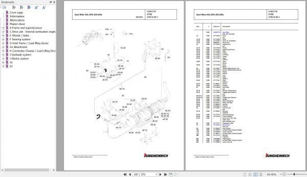 Jungheinrich Forklift DFG 430s G100 450ZT Spare Parts Manual FN427078 3