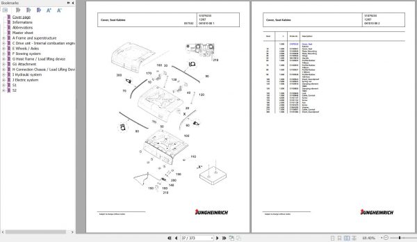 Jungheinrich Forklift DFG 430s G100 450ZT Spare Parts Manual FN427084 2