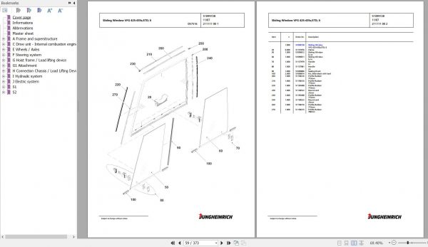 Jungheinrich Forklift DFG 430s G100 450ZT Spare Parts Manual FN427086 3