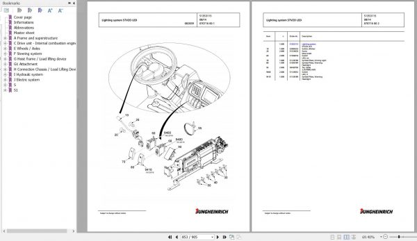 Jungheinrich Forklift DFG 430s G120 470DZ Spare Parts Manual FN595559 3