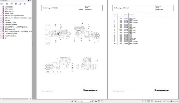Jungheinrich Forklift DFG 435 GE115 530DZ Spare Parts Manual FN426998 2