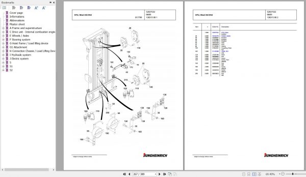 Jungheinrich Forklift DFG 435s G 530DZ Spare Parts Manual FN427202 3