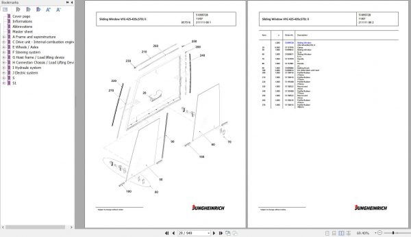 Jungheinrich Forklift DFG 435s G150 550DZ Spare Parts Manual FN595569 2
