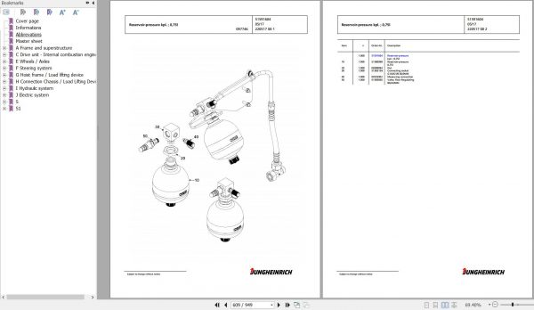 Jungheinrich Forklift DFG 435s G150 550DZ Spare Parts Manual FN595569 3