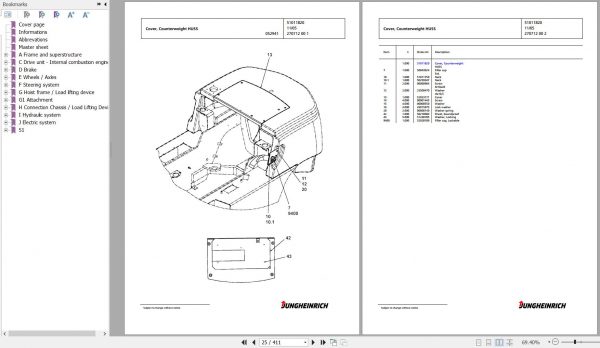 Jungheinrich Forklift DFG 550 GE115 442DZ Spare Parts Manual FN426964 2