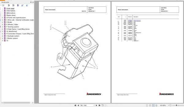 Jungheinrich Forklift DFG 550 GE220 300ZT Spare Parts Manual FN427001 2