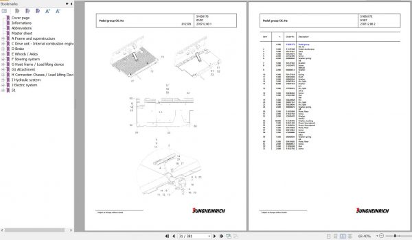 Jungheinrich Forklift DFG 550 GE240 555DZ Spare Parts Manual FN426894 2
