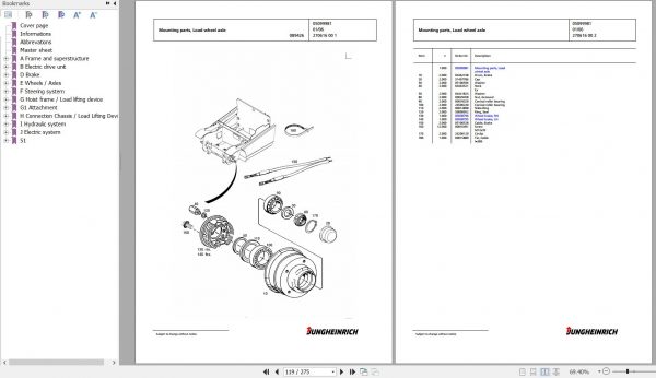 Jungheinrich Forklift EFG 110 MP GE100 310ZZ Spare Parts Manual FN595576 2