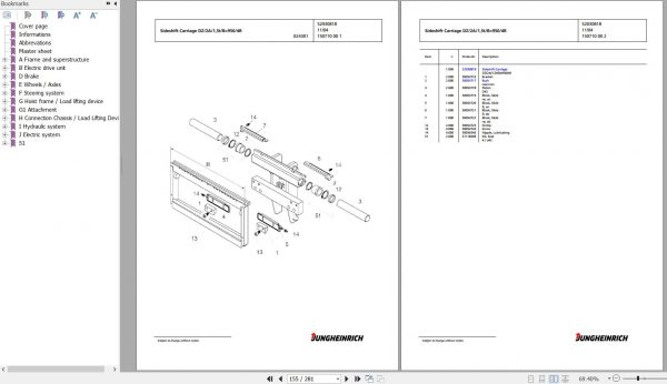 Jungheinrich Forklift EFG 110 SP GE110 450DZ Spare Parts Manual FN595577 3