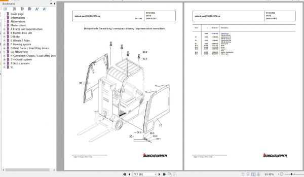 Jungheinrich Forklift EFG 110 SP GE120 300ZZ Spare Parts Manual FN426570 2