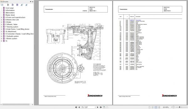 Jungheinrich Forklift EFG 110k SP GE115 500DZ Spare Parts Manual FN427082 2