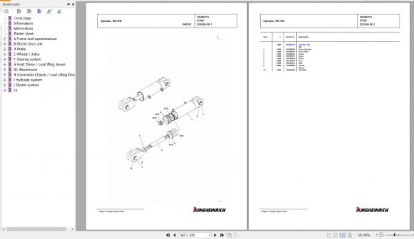 Jungheinrich Forklift EFG 113 SP GE115 435DZ Spare Parts Manual FN427044 3