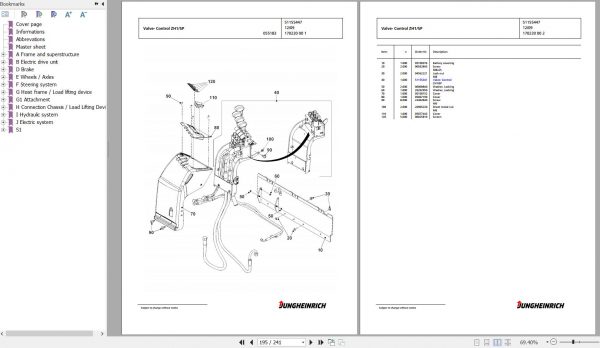Jungheinrich Forklift EFG 113 SP GE115 435DZ Spare Parts Manual FN427045 3
