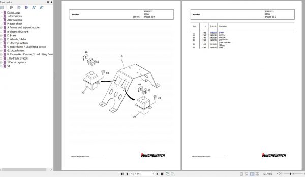 Jungheinrich Forklift EFG 113 SP GE115 435DZ Spare Parts Manual FN427046 2