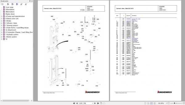 Jungheinrich Forklift EFG 113 SP GE115 435DZ Spare Parts Manual FN427046 3