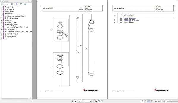 Jungheinrich Forklift EFG 113 SP GE115 550DZ Spare Parts Manual FN427021 3