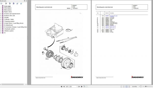 Jungheinrich Forklift EFG 115 MP GE115 450ZT Spare Parts Manual FN427017 3
