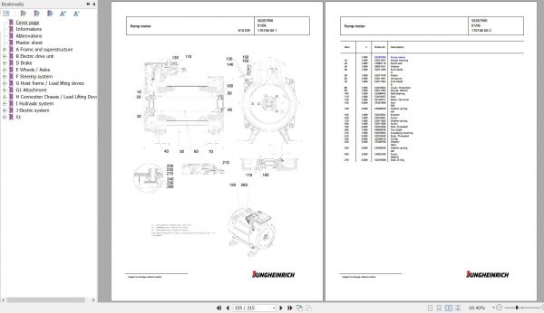 Jungheinrich Forklift EFG 115 SP G115 450ZT Spare Parts Manual FN427040 3