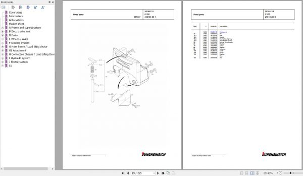 Jungheinrich Forklift EFG 115 SP GE115 300ZT Spare Parts Manual FN426943 2