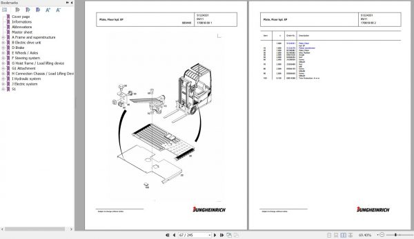 Jungheinrich Forklift EFG 115 SP GE115 435DZ Spare Parts Manual FN427034 2