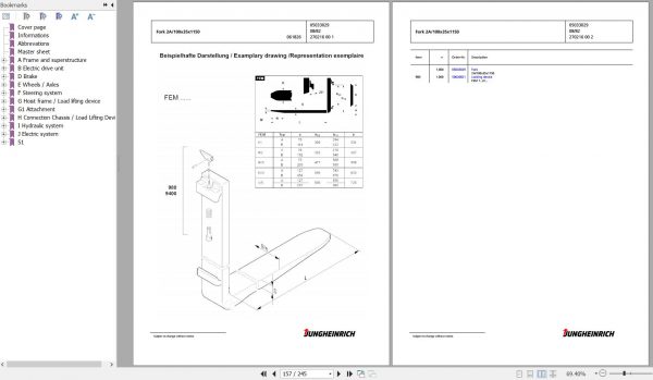 Jungheinrich Forklift EFG 115 SP GE115 435DZ Spare Parts Manual FN427034 3