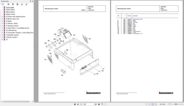 Jungheinrich Forklift EFG 115 SP GE115 435DZ Spare Parts Manual FN427266 2
