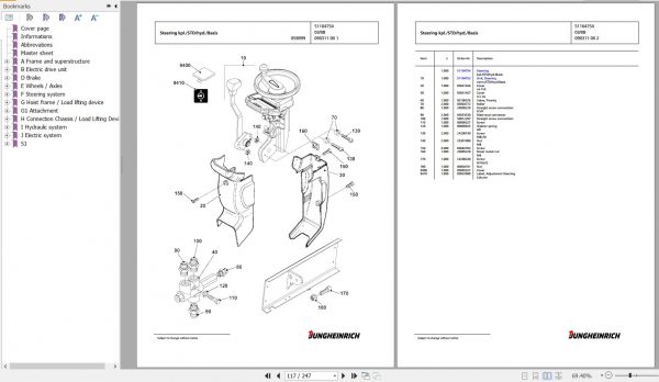Jungheinrich Forklift EFG 115 SP GE115 435DZ Spare Parts Manual FN427266 3