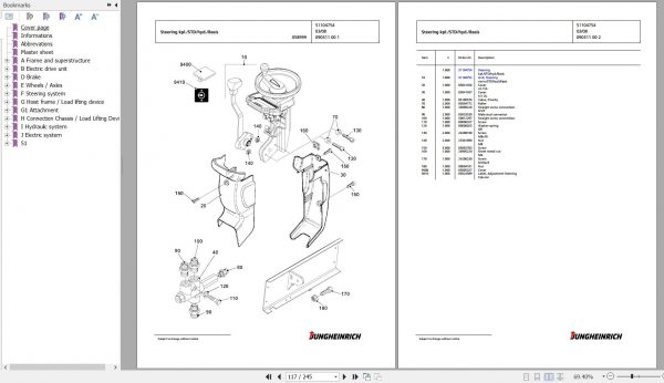 Jungheinrich Forklift EFG 115 SP GE115 450DZ Spare Parts Manual FN426883 3