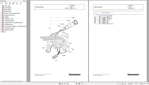 Jungheinrich Forklift EFG 115 SP GE115 450DZ Spare Parts Manual FN426884 2