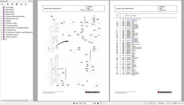 Jungheinrich Forklift EFG 115 SP GE115 450DZ Spare Parts Manual FN426884 3