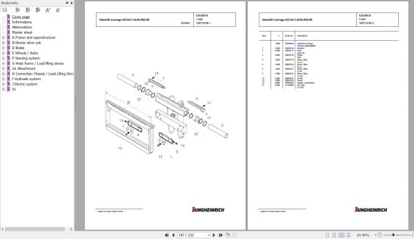 Jungheinrich Forklift EFG 115 SP GE115 450DZ Spare Parts Manual FN427227 3