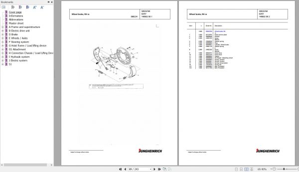 Jungheinrich Forklift EFG 115 SP GE115 650DZ Spare Parts Manual FN427207 3