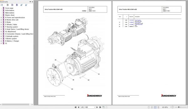 Jungheinrich Forklift EFG 213 G 550DZ Spare Parts Manual FN427070 3