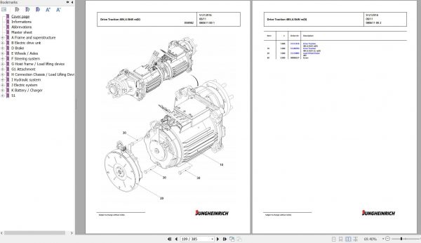 Jungheinrich Forklift EFG 213 G115 550DZ Spare Parts Manual FN426893 3