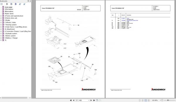 Jungheinrich Forklift EFG 213 GE115 330ZZ Spare Parts Manual FN426938 2
