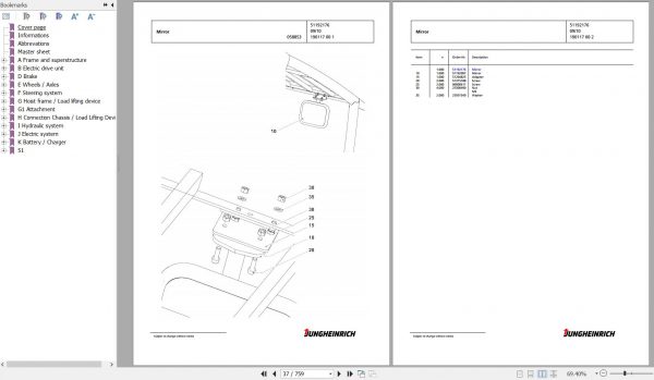 Jungheinrich Forklift EFG 213 GE115 350ZT Spare Parts Manual FN585543 2