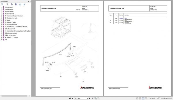 Jungheinrich Forklift EFG 213 GE115 500DZ Spare Parts Manual FN426940 2