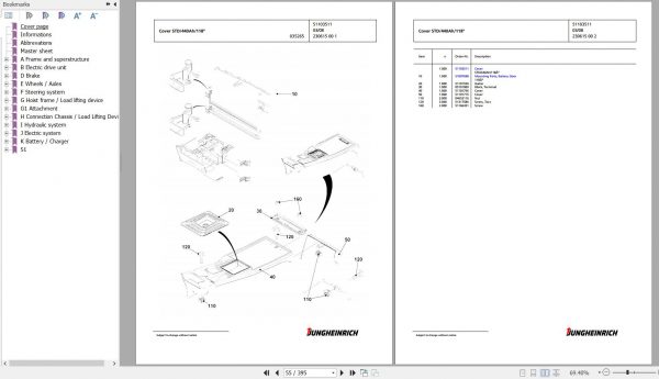 Jungheinrich Forklift EFG 213 GE120 550DZ Spare Parts Manual FN426960 2