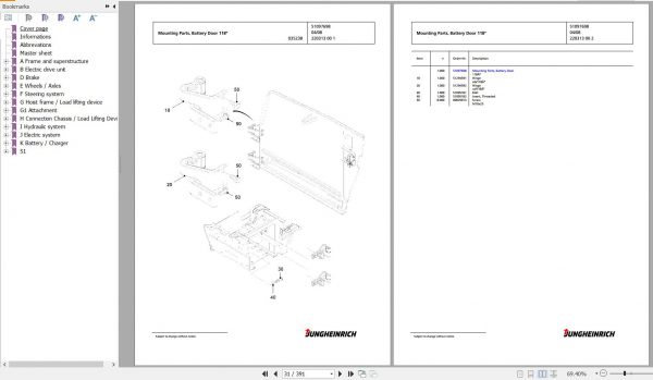Jungheinrich Forklift EFG 215 GE 310ZZ Spare Parts Manual FN427053 2