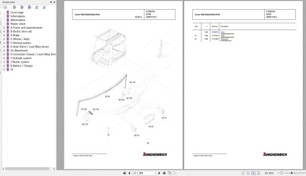 Jungheinrich Forklift EFG 215 GE 480DZ Spare Parts Manual FN426565 2