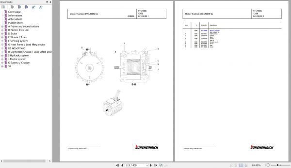 Jungheinrich Forklift EFG 215 GE100 480DZ Spare Parts Manual FN427228 2