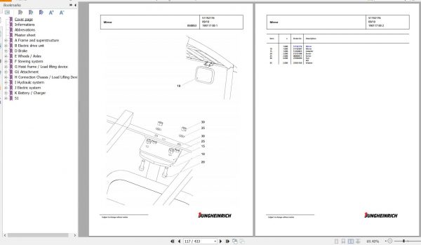 Jungheinrich Forklift EFG 215 GE115 330ZZ Spare Parts Manual FN426549 2