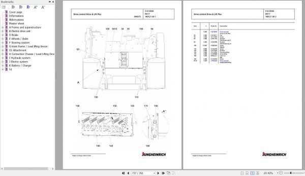 Jungheinrich Forklift EFG 215 GE115 470DZ Spare Parts Manual FN585518 3