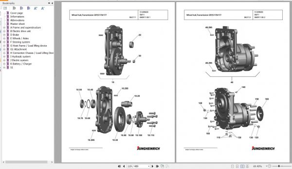 Jungheinrich Forklift EFG 216 G115 550DZ Spare Parts Manual FN427315 3